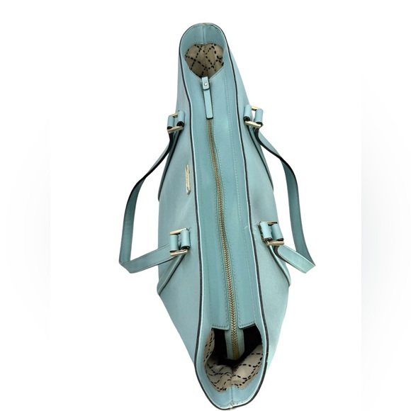 Kate Spade Newbury Lane Dally Tote Blue Hydrangea Saffiano Cow Leather Work Bag - Picture 9 of 16